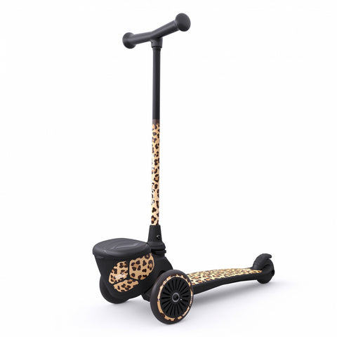 Trotineta copii pliabila, suport jucarie, Highwaykick 2 Lifestyle Leopard, 2 ani +, pana la 50 kg, Scoot Ride