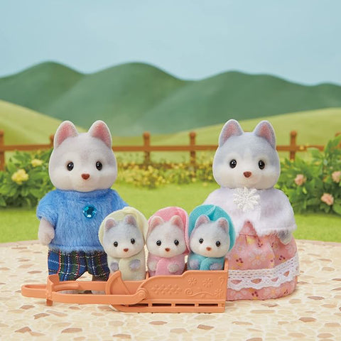 Figurine Sylvanian Families - Familia Catelusilor Husky