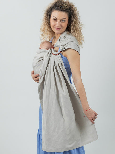 Sling cu Inele ISARA Silver Grey Bamboo Linen