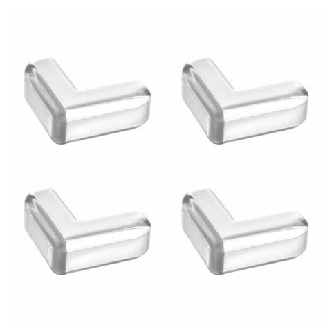 Set 4 protectii colturi, Bocioland, Cu banda adeziva pentru montare usoara, Din silicon flexibil, Transparent