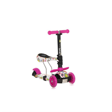 Trotineta pentru copii Smart Plus, Pink Flowers