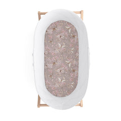 Cearșaf din bumbac cu elastic pe contur pentru landou și cosulete, Cherry Dark