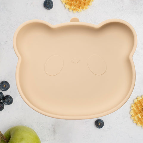 Farfurie din silicon cu ventuza, AppeKids, The Little Bear - Bubble Beige