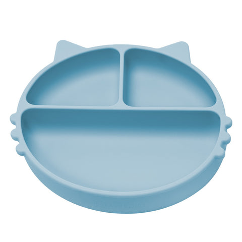 Farfurie compartimentata din silicon cu ventuza, AppeKids - Kitty - Aqua Blue