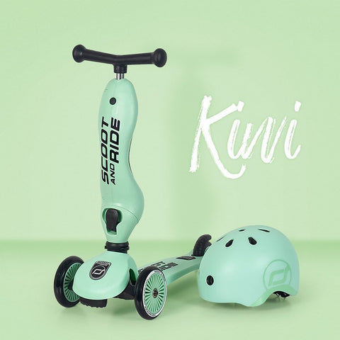 Casca de protectie pentru copii, sistem de reglare magnetic cu led, S-M, 51-55 cm, 3 ani+, Kiwi, Scoot Ride