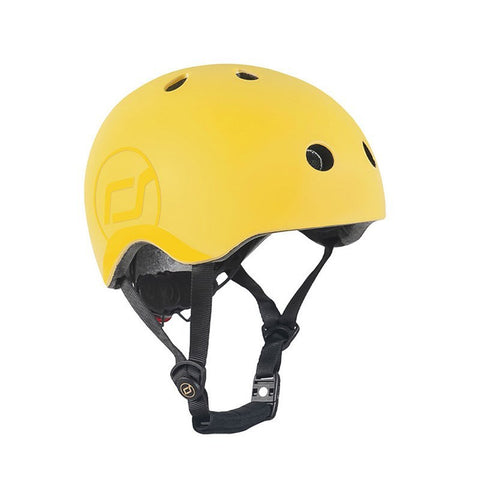 Casca de protectie pentru copii, sistem de reglare magnetic cu led, S-M, 51-55 cm, 3 ani+, Lemon, Scoot Ride