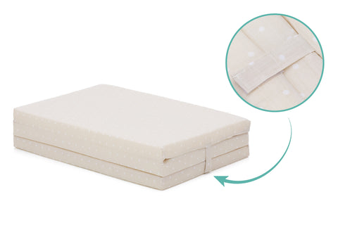 Saltea pliabila beige buline 120/60/4 cm. Fillikid