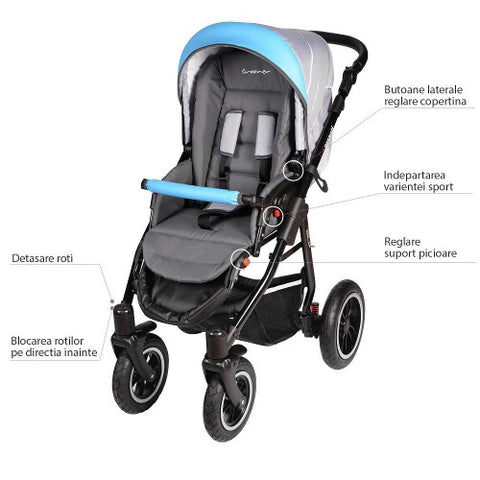 Vessanti - Carucior Crooner 2 in 1 Blue Gray