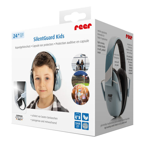 Casti antifonice pentru copii, ofera protectie auditiva, SNR 27, 5+ ani, albastru, Reer SilentGuard Kids 53293