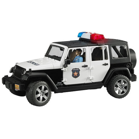 Bruder - Masinuta de Politie Jeep Wrangler Unlimited Rubicon cu Politist