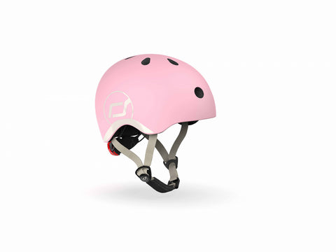 Casca de protectie pentru copii, sistem de reglare magnetic cu led, XXS-S, 45-51 cm, 1 an+, Rose, Scoot Ride