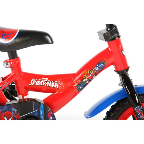 Volare - Bicicleta cu Maner si Roti Ajutatoare Spiderman 10 inch