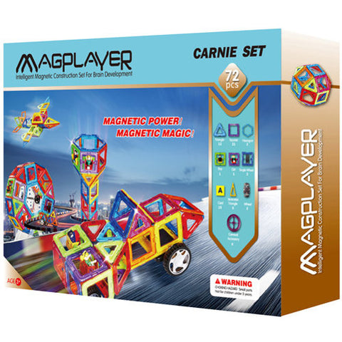 Magplayer -  Joc de Constructie Magnetic - 72 piese 