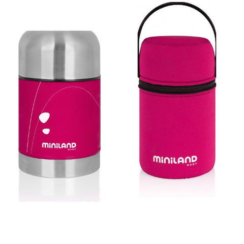 Miniland Baby - Termos Mancare Solida Soft 600 ml Roz