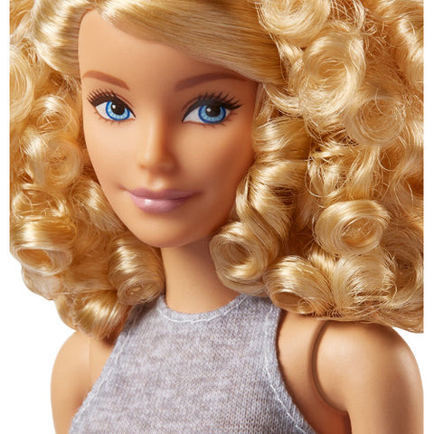 Mattel - Papusa Barbie Fashionista cu Par Cret, Top Mulat si Fusta Conica