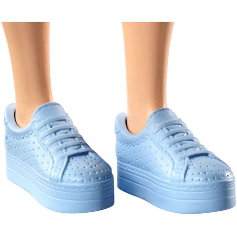 Mattel - Papusa Barbie Fashionista Plinuta in Salopeta cu Pantaloni Scurti