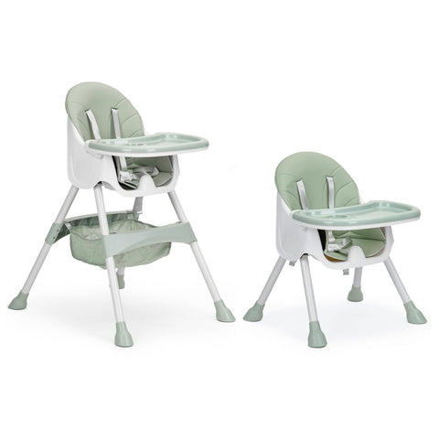 Scaun Pentru Hranire, Ecotoys, stil scandinav, tava reglabila si detasabila, cos depozitare, HC-823, Verde