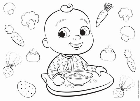 Puzzle de colorat maxi - Cocomelon la masa (60 piese)