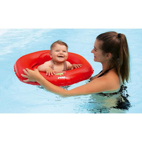 Colac scaun gonflabil de inot pentru bebelusi, pana la 11 kg (6-12 luni), rosu, Reer MySwimBuddy Swim Seat, 66014