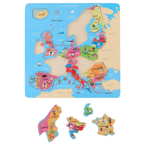 Puzzle din lemn Europa Marionette 19 piese