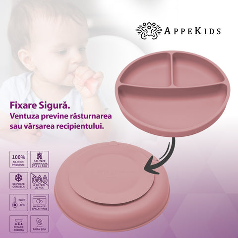 Set Diversificare, AppeKids, 100% Silicon, Basic - Old Rose