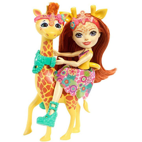Mattel - Set EnchanTimals Papusa Gillian Girafa si Figurina Pawl