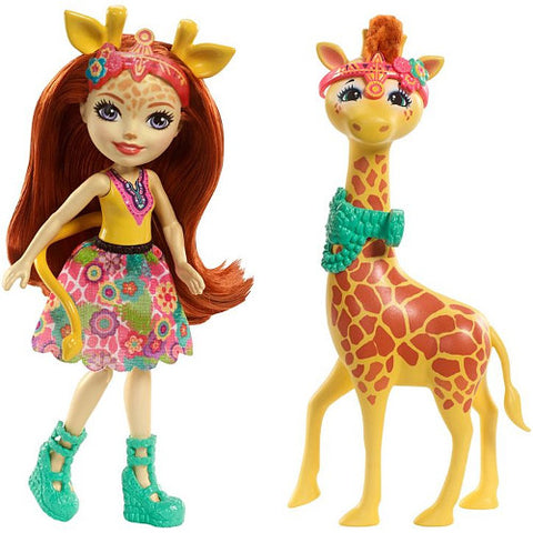 Mattel - Set EnchanTimals Papusa Gillian Girafa si Figurina Pawl