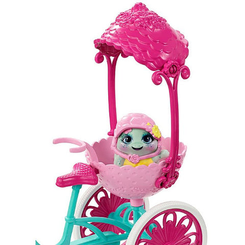 Mattel - Set de Joaca EnchanTimals Papusa Taylee Turtle pe Bicicleta