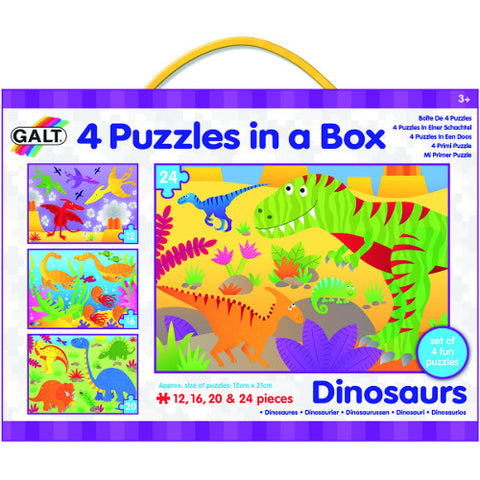 Galt - Set 4 Puzzle-uri Dinozauri, 12, 16, 20, 24 piese