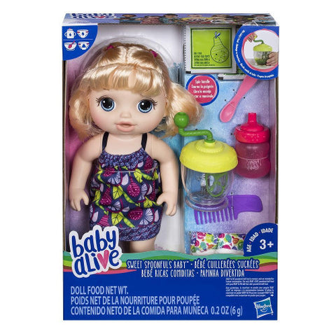 Hasbro - Papusa Bebelus Fetita Bruneta Baby Alive Sweet Spoonfuls