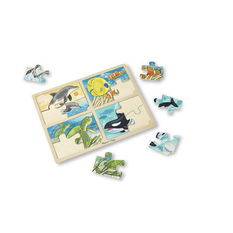 Melissa and Doug - Set 4 Puzzle Lemn Viata Marina
