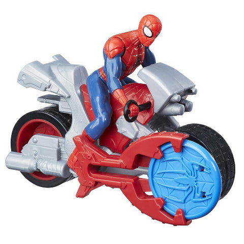 Hasbro - Figurina Spider-Man Blast'n Go cu Motocicleta