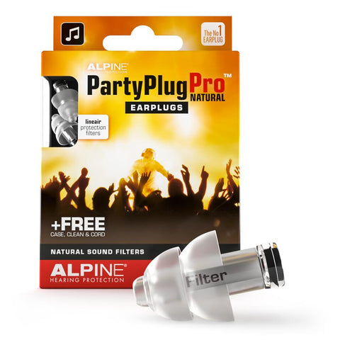 Dopuri de urechi antifonice pentru adulti cu filtru profesional pentru muzica, reutilizabile, transparente, SNR 21dB, ideale pentru petreceri si concerte, ALPINE PartyPlug PRO Natural ALP24883