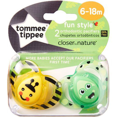 Tommee Tippee - Suzete Ortodontice de Zi Fun 6-18 Luni 2 Bucati