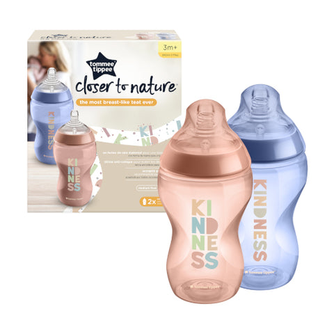 Tommee Tippee - Biberon Decorat pentru Baieti 340 ml, 2 Buc, Fetite