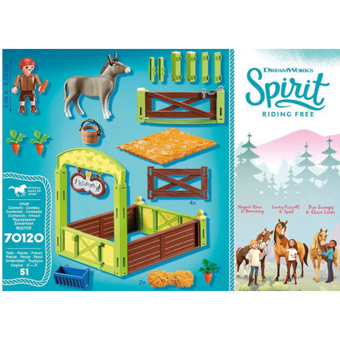 Playmobil -  Set de Constructie Grajd si Copil cu Morcovi - Spirit