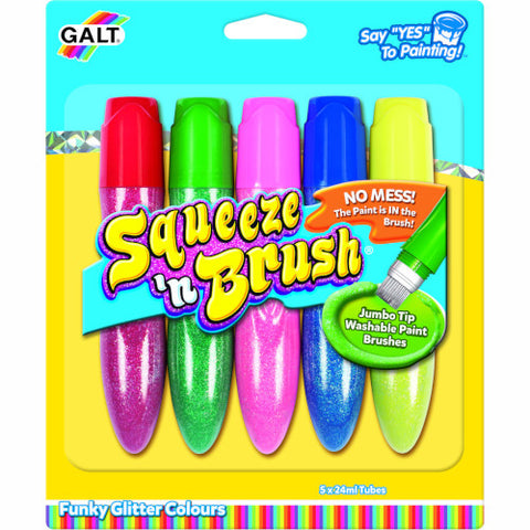 Galt - Set de 5 Culori cu Sclipici Squeeze'n Brush