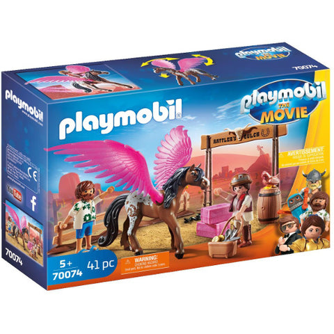 Playmobil - Set de Constructie Marla, Del si Calul Inaripat - The Movie 