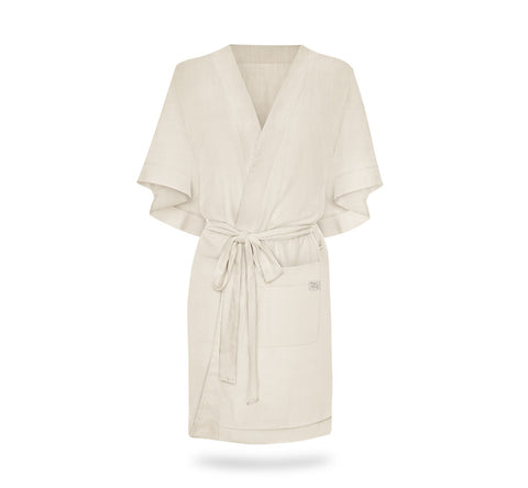 Halat Kimono pentru gravide si mamici, vascoza si in, marime universala, Natural