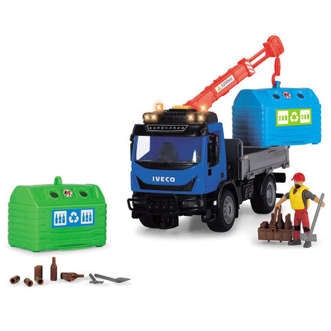 Dickie Toys - Camion Playlife Iveco Recycling Container Set cu Figurina si Accesorii