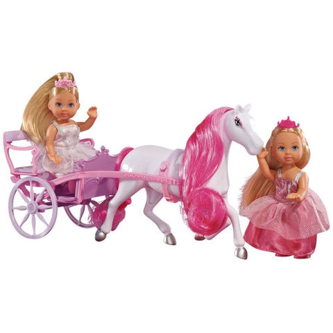 Simba - Set 2 Papusi Evi Love 12 cm si Caleasca Romantic Carriage 