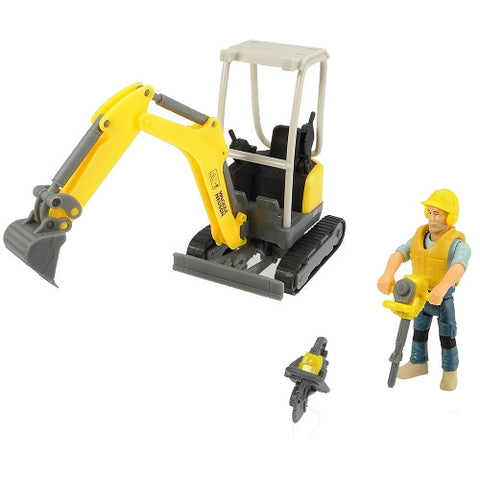 Dickie Toys - Excavator Playlife Set cu Figurina si Accesorii
