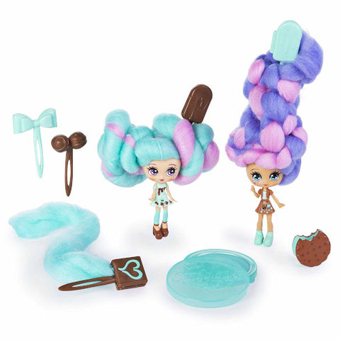 Spin Master - Set 2 Papusi cu Par Parfumat Candylocks Mint Choco Chick si Choco Lisa
