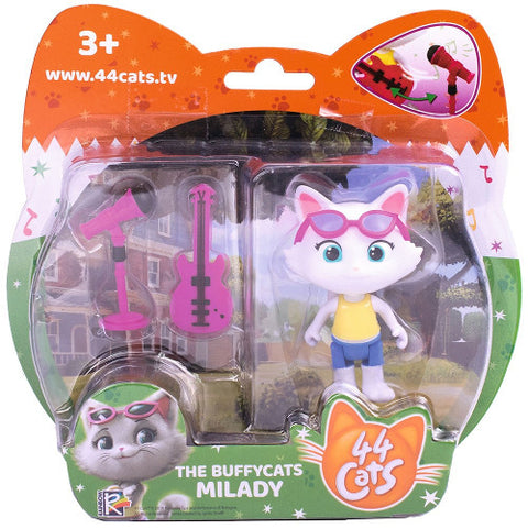 Smoby - Figurina 44 Cats Milady 7,7 cm cu Microfon si Chitara Bass