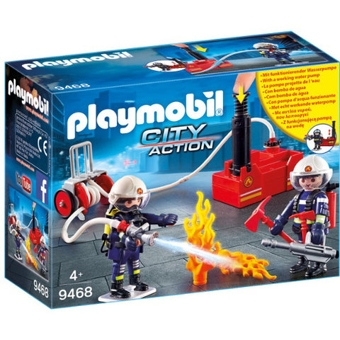 Playmobil - Set de Constructie Pompieri cu Pompa de Apa - City Action