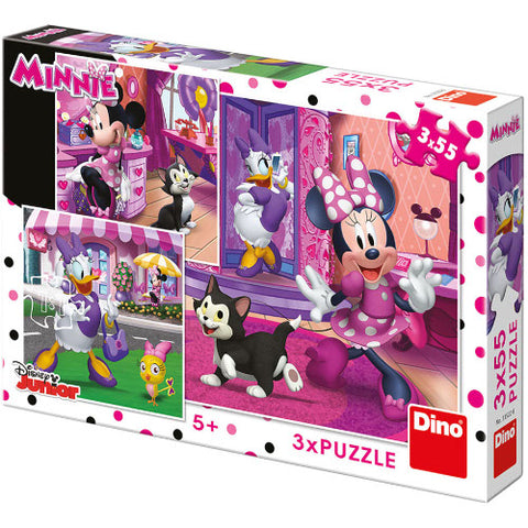 Dino Toys - Puzzle O Zi cu Minnie Mouse 3 x 55 Piese