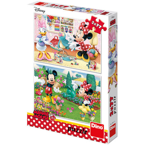 Dino Toys - Puzzle Noile Aventuri ale lui Minnie Mouse 2 x 77 Piese