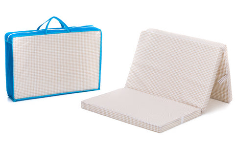 Saltea pliabila beige carouri 120/60/4 cm. Fillikid