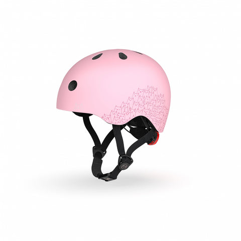 Casca de protectie pentru copii, sistem de reglare magnetic cu led, XXS-S, 45-51 cm, 1 an+, Rose Reflectorizant, Scoot Ride