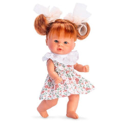 Papusa Bomboncin cu Rochiță cu Guleras Alb 20cm
